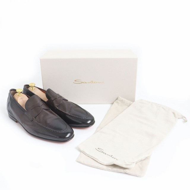 大幅値下げ】 Santoni(サントーニ) Uチップレザー コインローファー