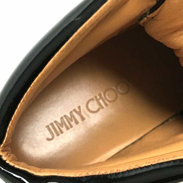 美品▼JIMMY CHOO ジミーチュウ スタースタッズ ロゴ入り パテントレザー×レザー ハイカットスニーカー ブラック 39 メンズ 伊製｜au  PAY マーケット