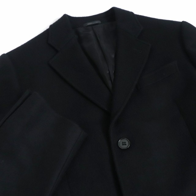 良品□ARMANI COLLEZIONI/アルマーニコレッツォーニ G LINE ウール100％ チェスターコート/ロングコート ブラック 50 正規品 メンズ◎