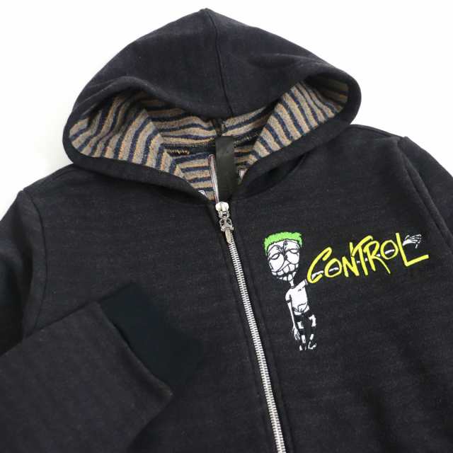 未使用品□クロムハーツ MATTY BOY P YNT HDZF BEWARE PPO ダガージップ エンブロイダリー ジップアップパーカー ブラック系 M USA製