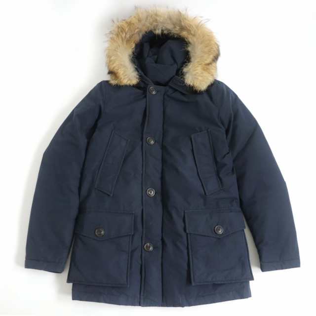 良品□WOOLRICH/ウールリッチ 1402057 ARCTIC PARKA コヨーテファー/フーデッド ダブルジップ ダウンジャケット ネイビー  US:XXS 正規品｜au PAY マーケット