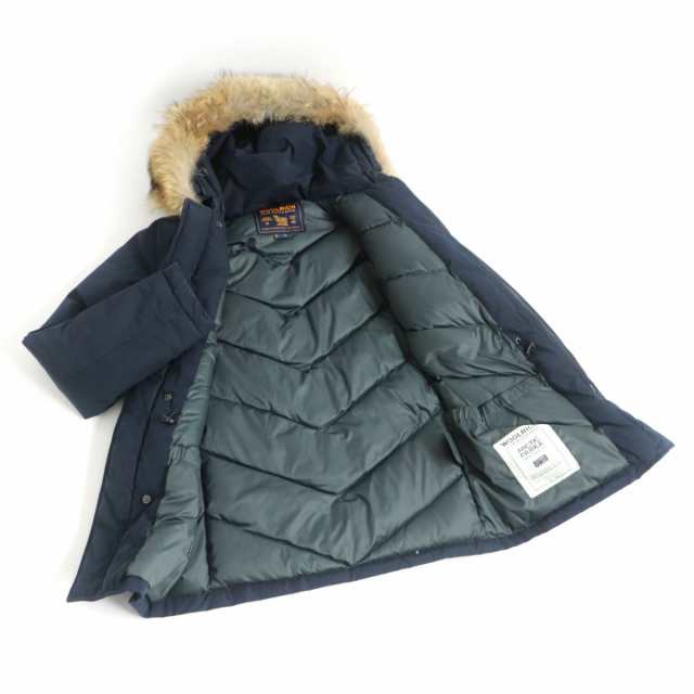 良品□WOOLRICH/ウールリッチ 1402057 ARCTIC PARKA コヨーテファー/フーデッド ダブルジップ ダウンジャケット ネイビー  US:XXS 正規品｜au PAY マーケット