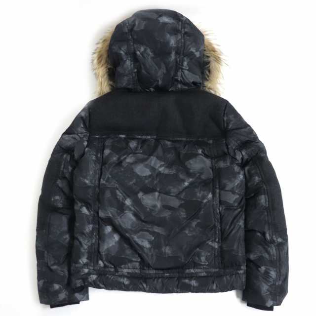 極美品□15-16AW モンクレール DEDION GIUBBOTTO カモフラ柄 ウール切り替え ロゴワッペン フーデッド WZIP  ダウンジャケット 黒 1 正規｜au PAY マーケット