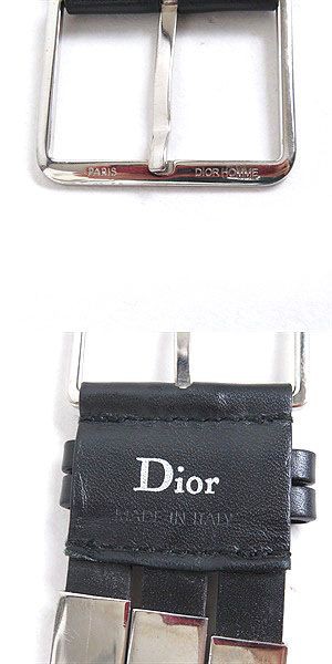 良品□Dior HOMME/ディオールオム エディ期 3連 メタル×レザー ピン