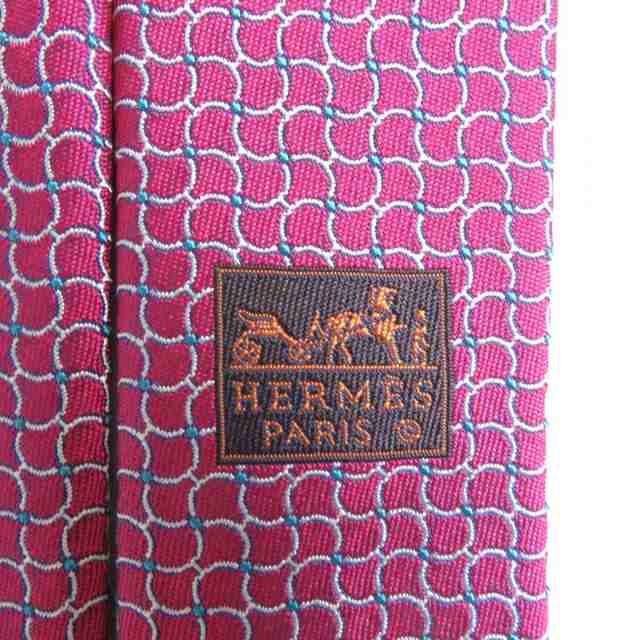 未使用品□HERMES/エルメス 659142T 総柄 シルク100％ ネクタイ