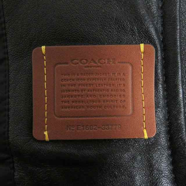 極美品□20AW COACH/コーチ 88799 スタンドカラー ジップアップ ラムレザー シングルライダース/ブルゾンジャケット ブラック M 正規品