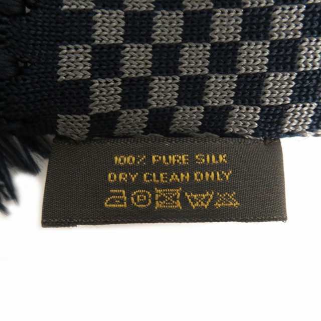 LOUIS VUITTON ルイヴィトン シルクマフラー ネイビー ダミエ | tspea.org