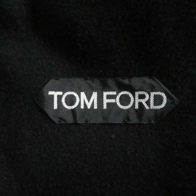 極美品□TOMFORD/トムフォード ウール ロング丈 厚手 チェスターコート/ダブルブレストコート ブラック 48 イタリア製 メンズオススメ◎