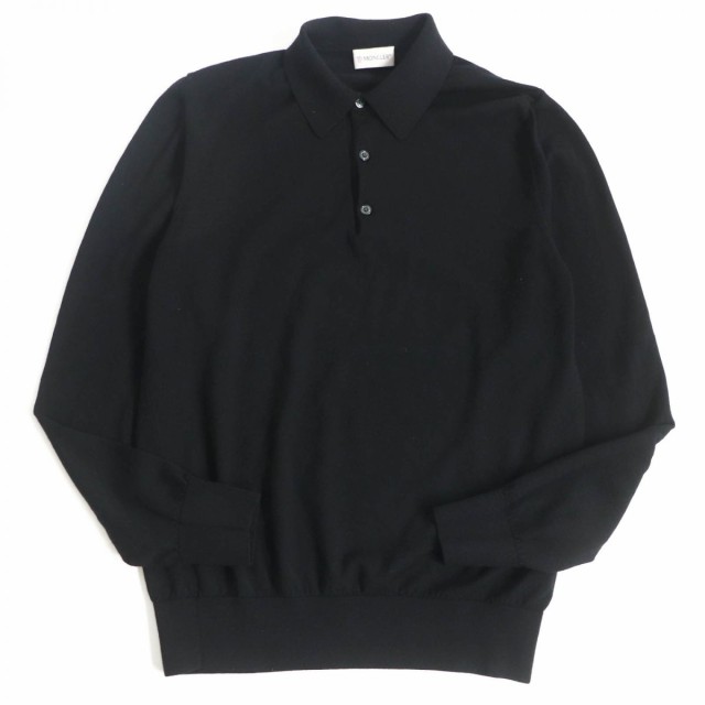 美品□18AW MONCLER/モンクレール MAGLIA TRICOT POLO ロゴボタン