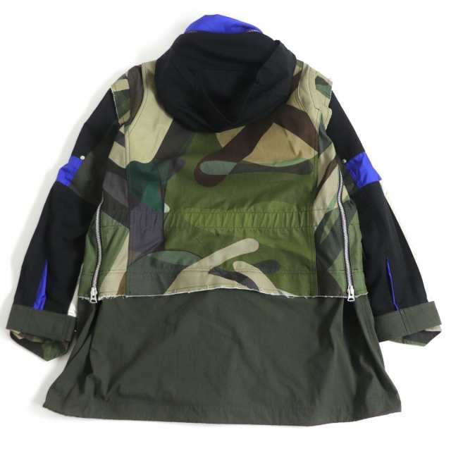 未使用品□21AW sacai×KAWS サカイ カウズ カモフラ フード入り 2WAY Blouson Jacket ハンティングジャケット/ブルゾン マルチ 2 日本製