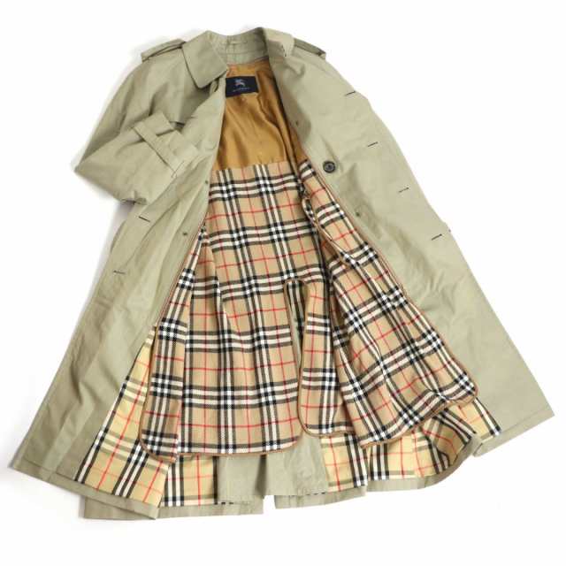 美品】BURBERRY カシミヤ混ノバチェック柄ライナー付トレンチコート-