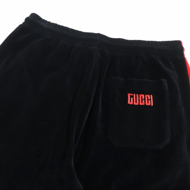 極美品□GUCCI/グッチ 587466 ウェブライン ロゴ刺繍 ベロア ショートパンツ/ハーフパンツ ブラック S 伊製 正規品  メンズオススメ◎｜au PAY マーケット