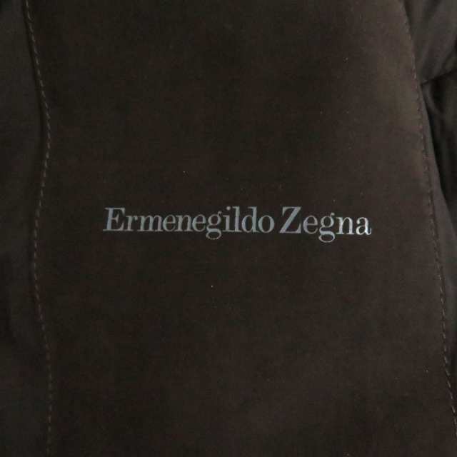 良品□Ermenegildo Zegna/エルメネジルドゼニア 無地 ダブルジップ ダウンジャケット/ブルゾン ブラウン 48 正規品 ハンガー付き  メンズ｜au PAY マーケット