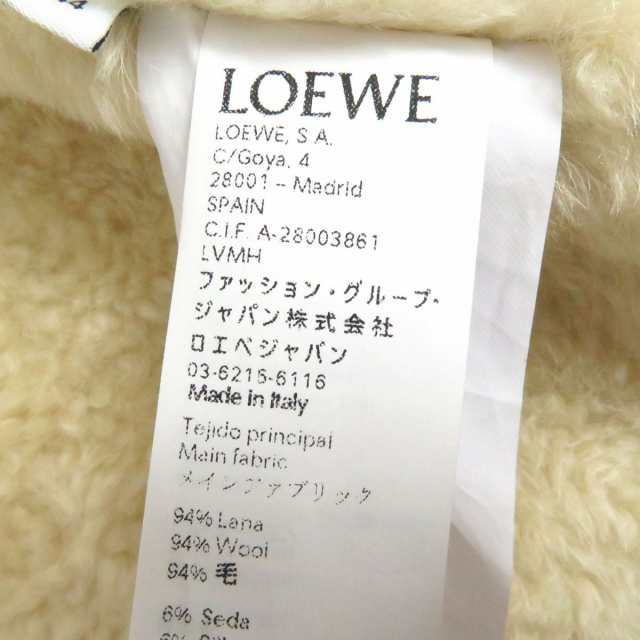 極美品□LOEWE/ロエベ ストライプ柄 シアリングライニング ショールカラー ウール×シルク ジャガード ムートンコート 赤×黒 44 伊製｜au  PAY マーケット