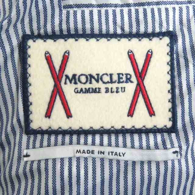 極美品□MONCLER GAMME BLEU/モンクレールガムブルー GLACCA ロゴパッチ/スナップボタン ダウンジャケット グレー 1 イタリア製 正規品