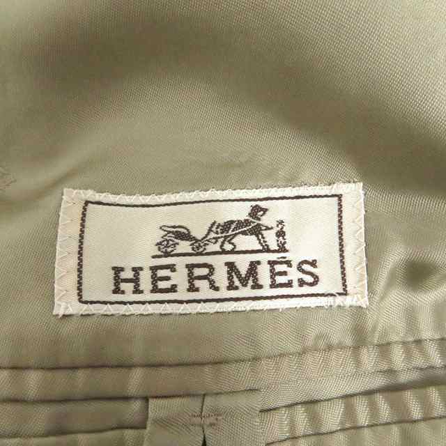 美品□HERMES/エルメス カシミヤ100％ 裏地ロゴ総柄 フライフロント