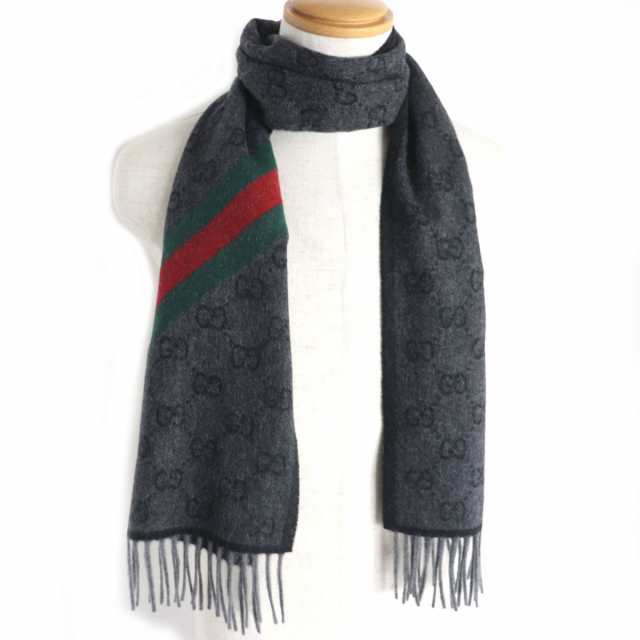 極美品□GUCCI/グッチ 570603 GG総柄 ウェブライン ウール×アルパカ