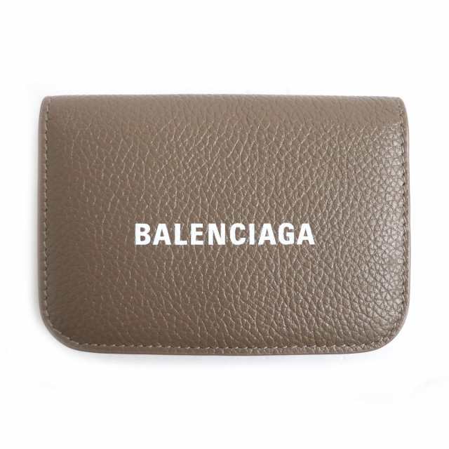 極美品□BALENCIAGA/バレンシアガ 593813 CASH MINI ロゴ入り レザー