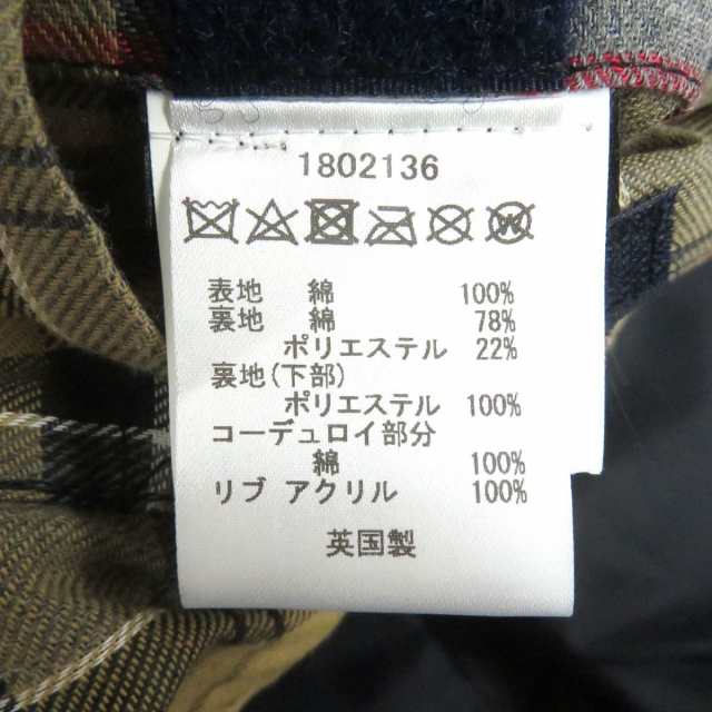 極美品□Barbour/バブアー 1802136 BEDALE ビデイル 裏チェック柄 WZIP オイルドジャケット/カバーオール 紺 46  イングランド製 正規｜au PAY マーケット