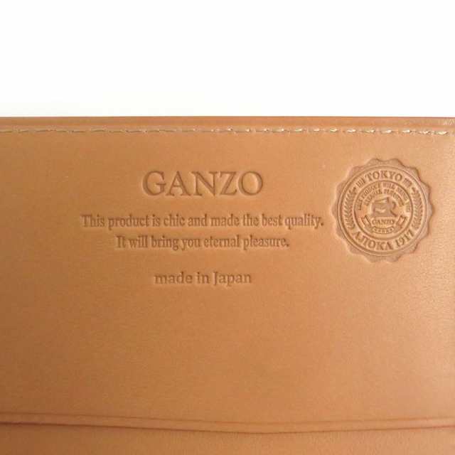 未使用品□GANZO/ガンゾ THIN BRIDLE シンブライドル ロゴ刻印 内面ショルダーヌメ 二つ折り レザー ロングウォレット/長財布 黒  日本製｜au PAY マーケット