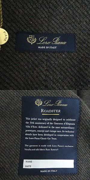 未使用品□Loro Piana/ロロピアーナ ROADSER ビキューナ×シルク/裏