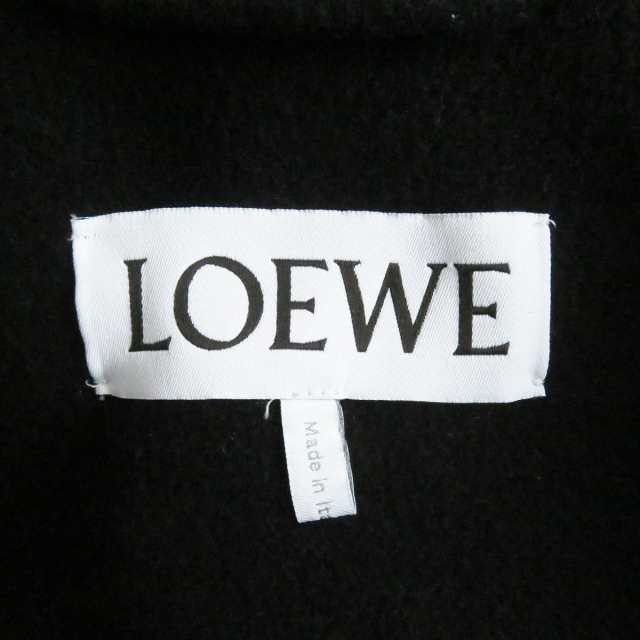 美品□LOEWE/ロエベ H526336X53 チマヨ ストライプ柄 ウール×カシミヤ ロング丈 ガウンコート ブラック×レッド 44 イタリア製  正規品｜au PAY マーケット