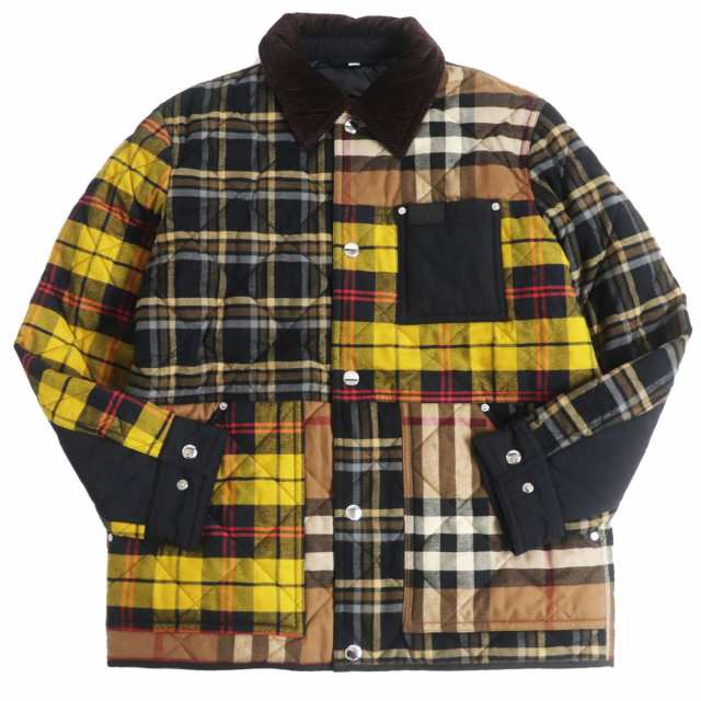 美品BURBERRY バーバリー 8038569 パッチワーク チェックパターン 中綿