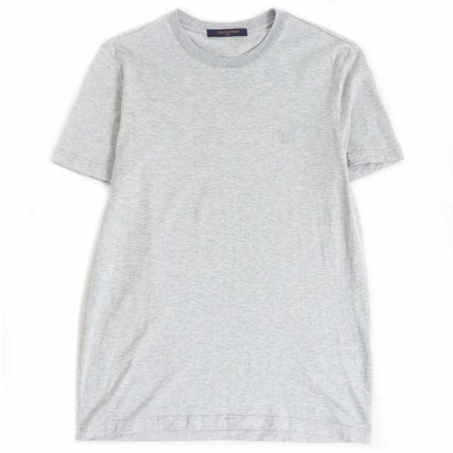 極美品□21AW LOUIS VUITTON/ルイヴィトン LVサークルロゴ刺繍 コットン100％ クルーネック 半袖Tシャツ ライトグレー S  イタリア製 正規