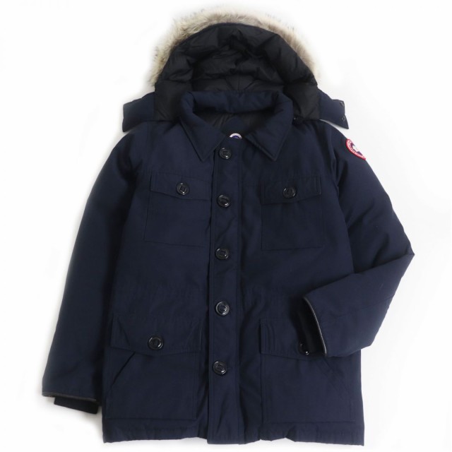 良品□CANADA GOOSE/カナダグース4074MA BANFF PARKA フュージョンフィット ファーフーデッド WZIP ダウンジャケット  ネイビー M 正規品｜au PAY マーケット