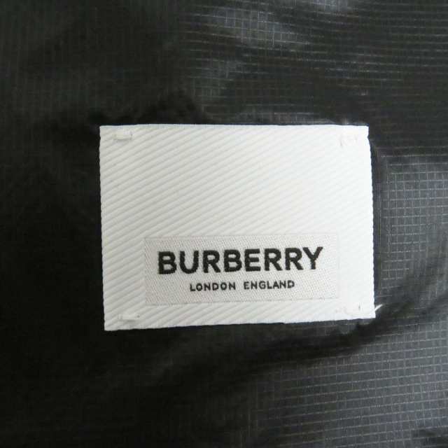 極美品□BURBERRY/バーバリー8041031 ロゴラバーワッペン パッカブル WZIP フーデッド ライトダウンベスト/ジレ ブラック XL相当  正規品｜au PAY マーケット