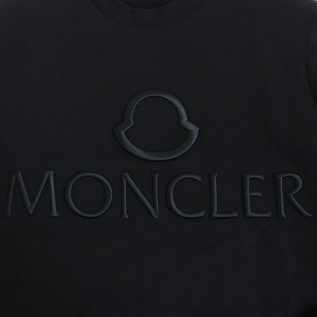 美品□2018年製 MONCLER/モンクレール MAGLIA GIROCOLLO ロゴエンブロイダリー 長袖 クルーネック  スウェットシャツ/トレーナー 黒 M 正｜au PAY マーケット