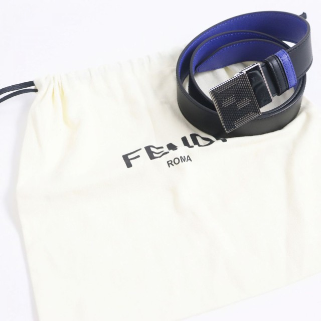 極美品□FENDI/フェンディ ズッカ FFロゴ シルバーバックル