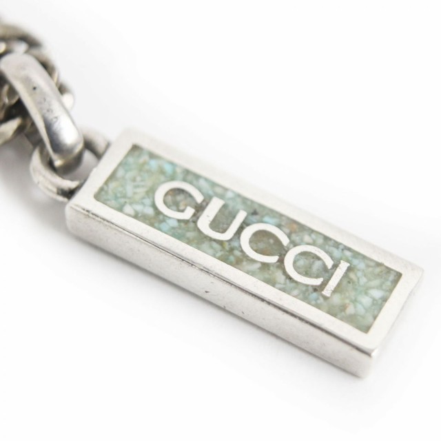 美品□GUCCI/グッチ 678714 Ag925×エナメル ロゴプレート ゴルメット