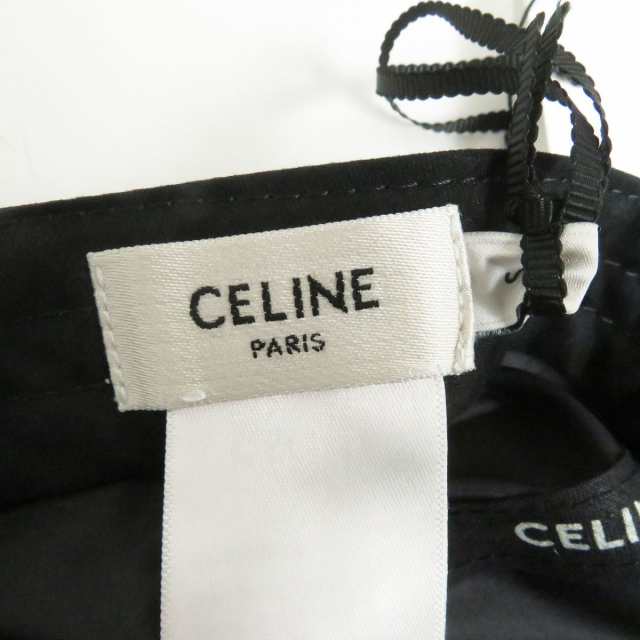 未使用品□CELINE/セリーヌ 2AK07231Q ロゴエンブロイダリー ライトナイロン スケートキャップ/帽子 ブラック S イタリア製 正規品 メンズ