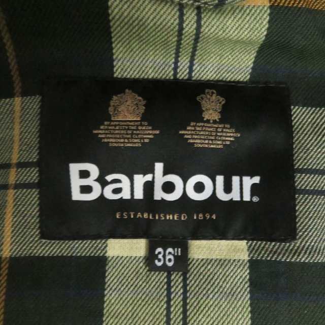 極美品□22AW Barbour/バブアー 222MWX1680 襟コーデュロイ 裏チェック BEAUFORT オーバーサイズ ワックスジャケット  グリーン系 36 正規｜au PAY マーケット