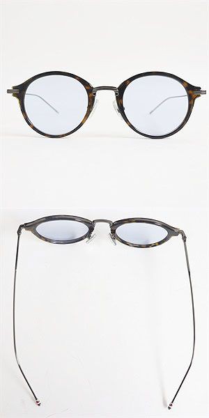 美品□THOM BROWNE/トムブラウン TBX908-03 ボストンシェイプ コンビネーションフレーム サングラス/アイウェア 茶系  46□21-150 日本製｜au PAY マーケット