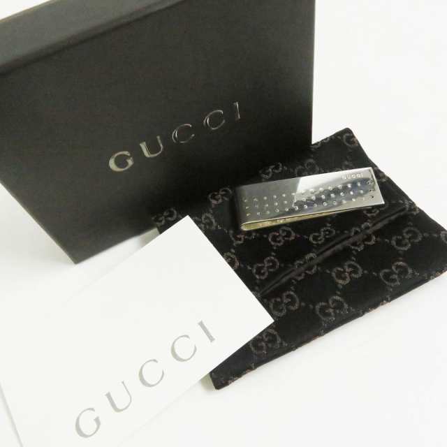 良品□GUCCI/グッチ パンチングデザイン ロゴ刻印入り SV925