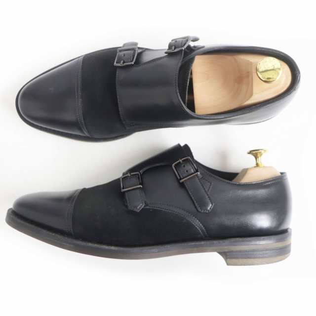 美品□JOHN LOBB/ジョンロブ WILLIAM ダブルモンクストラップ スウェード レザー 切替デザイン ドレスシューズ ブラック 8E  イングランド｜au PAY マーケット