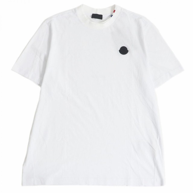 極美品□22SS MONCLER/モンクレール MAGLIA T-SHIRT ロゴワッペン バックロゴプリント コットン 半袖Tシャツ/カットソー  ホワイト M 正規｜au PAY マーケット