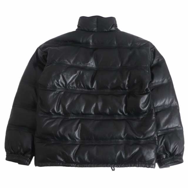 良品□A BATHING APE エイプ LEATHER CLASSIC DOWN JACKET シープ