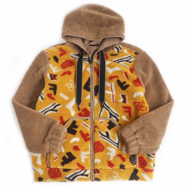 極美品□21AW FENDI/フェンディ FW1122 Printed Fleece Zip-Up Hoodie