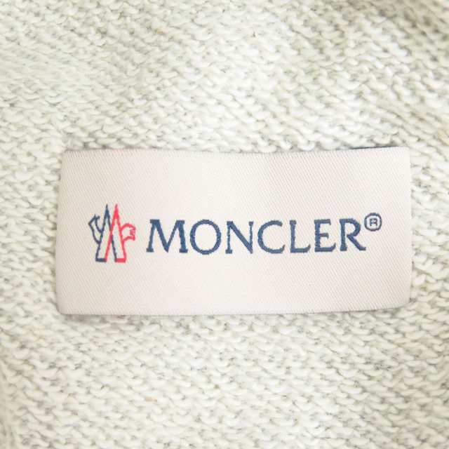 未使用品□2019年製 MONCLER/モンクレール PANTALONE ロゴワッペン トリコロール スウェットパンツ/ジョガーパンツ ライトグレー XL 正規品