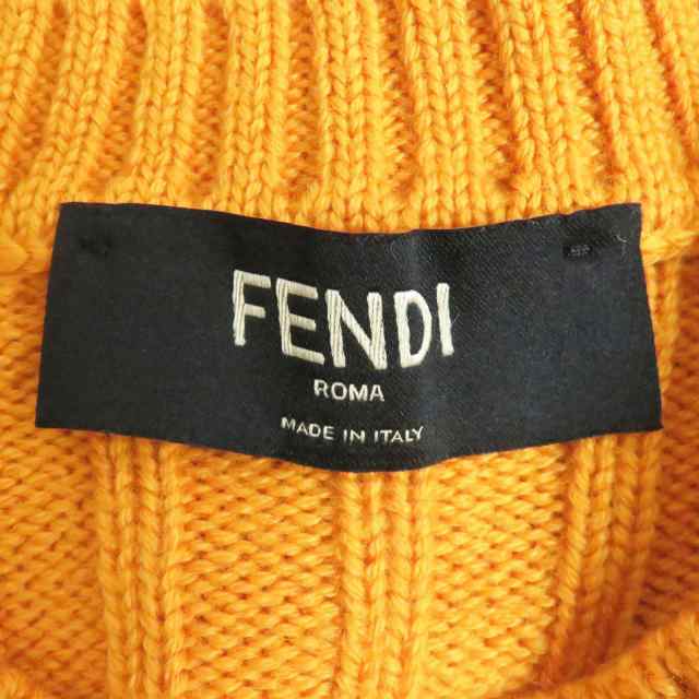 極美品□21AW FENDI/フェンディ FZY451 ウール100％ リブ編み ロング