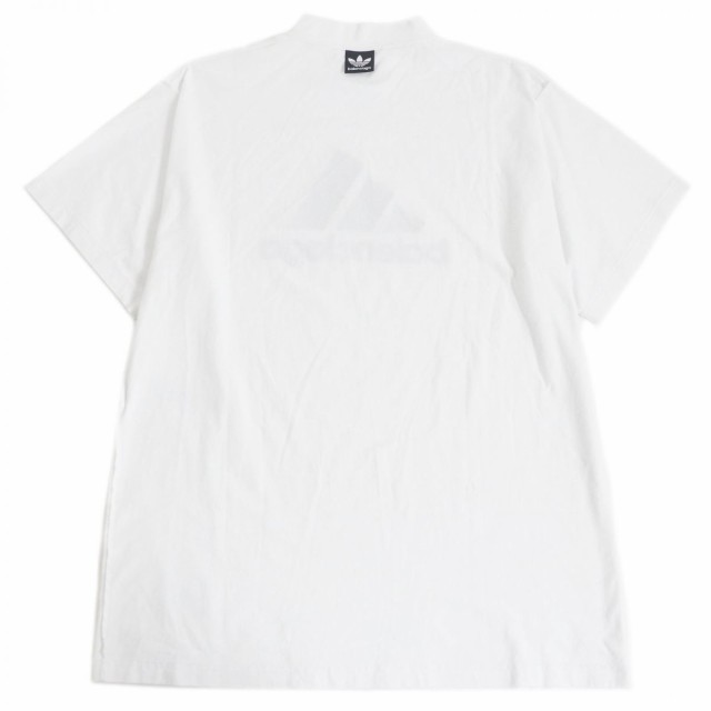 極美品□23SS BALENCIAGA×adidas バレンシアガ アディダス 731769 パフォーマンスロゴ モックネック オーバーサイズTシャツ  白 1 正規品｜au PAY マーケット