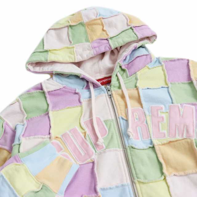 美品 supreme patchwork hooded sweatshirt