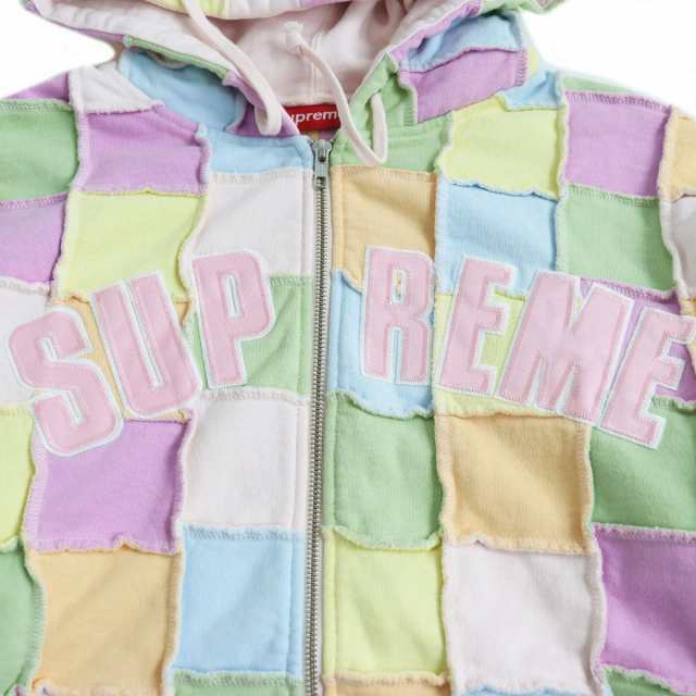 極美品□22SS Supreme/シュプリーム Reverse Patchwork Zip Up Hooded