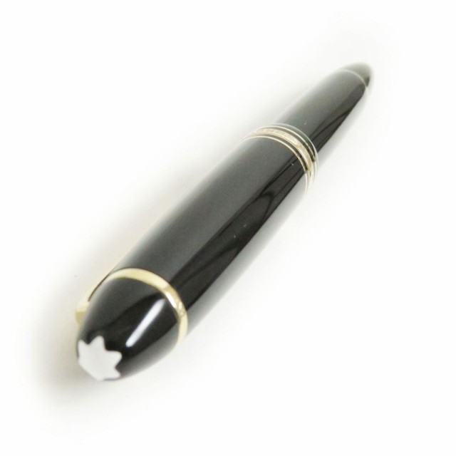 美品□MONTBLANC/モンブラン 146 マイスターシュテュック ホワイトスター ペン先14K Mニブ 万年筆 ブラック×ゴールド ドイツ製 ケース付き