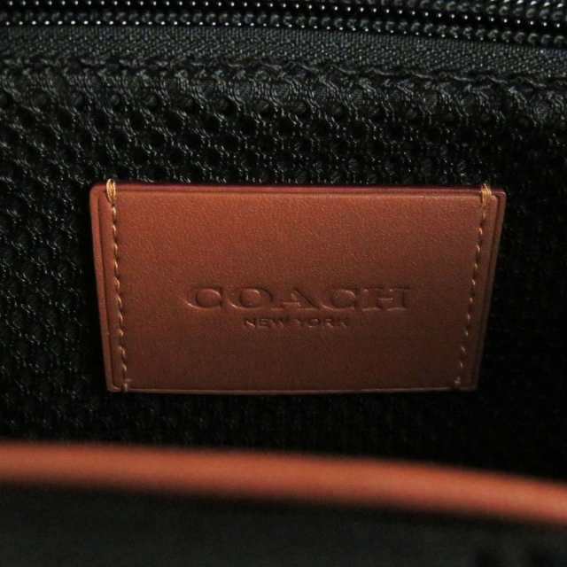 未使用品□COACH/コーチ C2286 ロゴ入り チャーター レザー バックパック/リュックサック/バッグ ブラック ロゴチャーム・保存袋付き