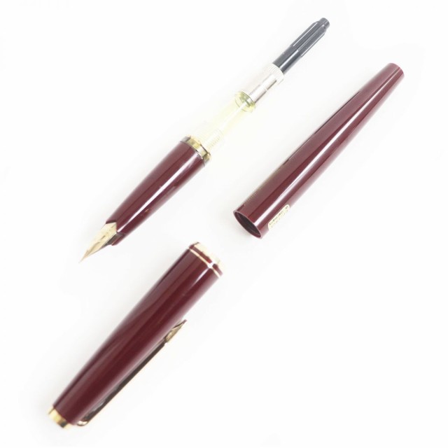 美品□MONTBLANC/モンブラン ヴィンテージ ペン先14ct EFニブ 万年筆/ボールペン 二本セット ボルドー×ゴールド 西ドイツ製 箱付き  メン｜au PAY マーケット