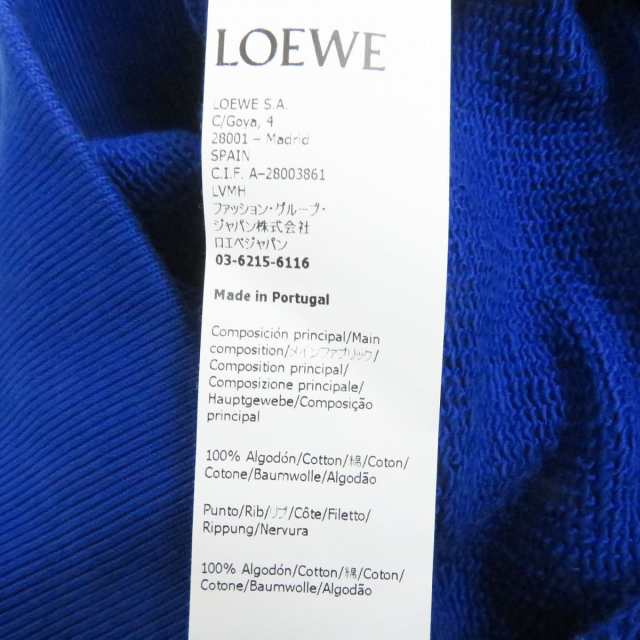 極美品□LOEWE/ロエベ H526Y24J07 アナグラム ロゴエンブロイダリー レギュラーフィット スウェットシャツ/トレーナー ブルー L 正規品67cm肩幅